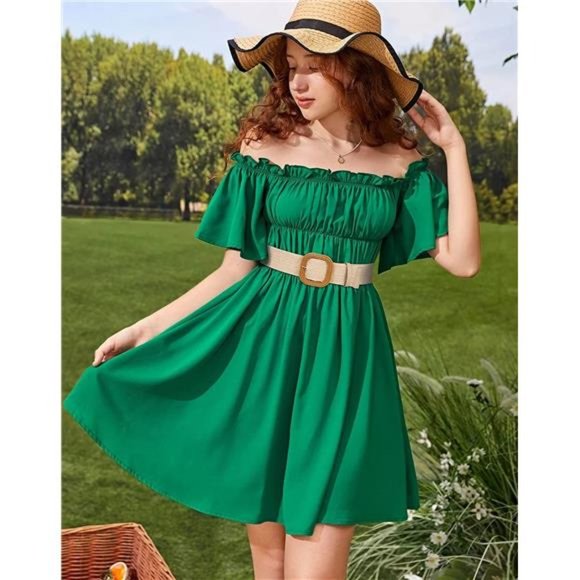 Girls Straw Belt Woven Elastic Stretch Waist Wide Belt Boho Beach Dress Belts main image 5